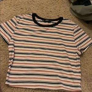 Pink and black white striped comfy T-shirt